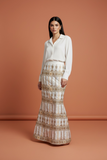 Pre-Order Customized Luxury Long Fully Embroidered Maxi Skirt