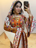 White Shade Traditional Embroidered Palestinian Fellahi Thobe
