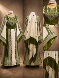 Olive Blossom Thobe Set – Includes Matching Shawl & Double-Sided Belt