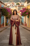 Simply Elegant Wide Sleeve Thoub Embroidered Palestinian Thobe