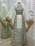 The Saffron Bloom Thobe Paired with the Matching Heritage Shawl