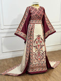 Embroidered Palestinian Fellahi Thobe With Matching Headpiece & overskirt