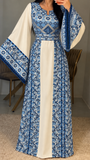 Blue Stunning Embroidery Traditional Embroidered Palestinian Fellahi Thobe