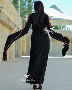 Black Simple Elegant Embroidered Dress