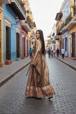 Load image into Gallery viewer, Chocolate and Caramel Embroidery Traditional Palestinian Thobe
