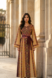 Golden Embroidery Silk Dress