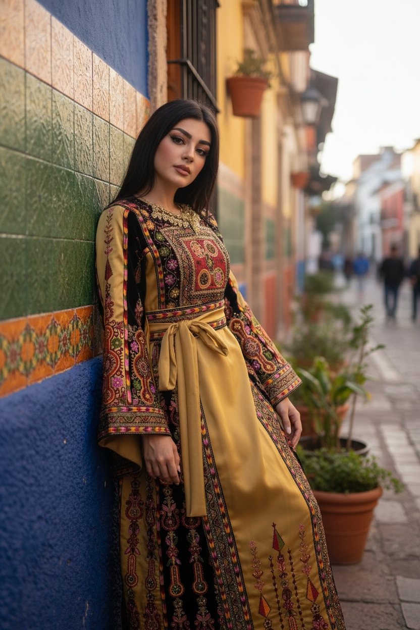 The Diamond Satin Luxury Tatreez Thobe