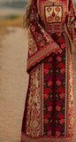Qasab Malacca German Velvet Thoub with Embroidery with Matching Headpiece