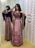 The Glow Pink Thoub Palestinian Featuring Wide Sleeve