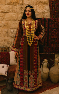 Jennah wnar Malacca Thoub Silk Velvet  Embroidery Thoub