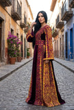 Maroon Thoub Al Malak Golden Embroidery