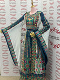 Green Traditional Palestinian Thobe – Richly Embroidered Elegance