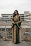 Green Elegant Embroidered Palestinian Dress