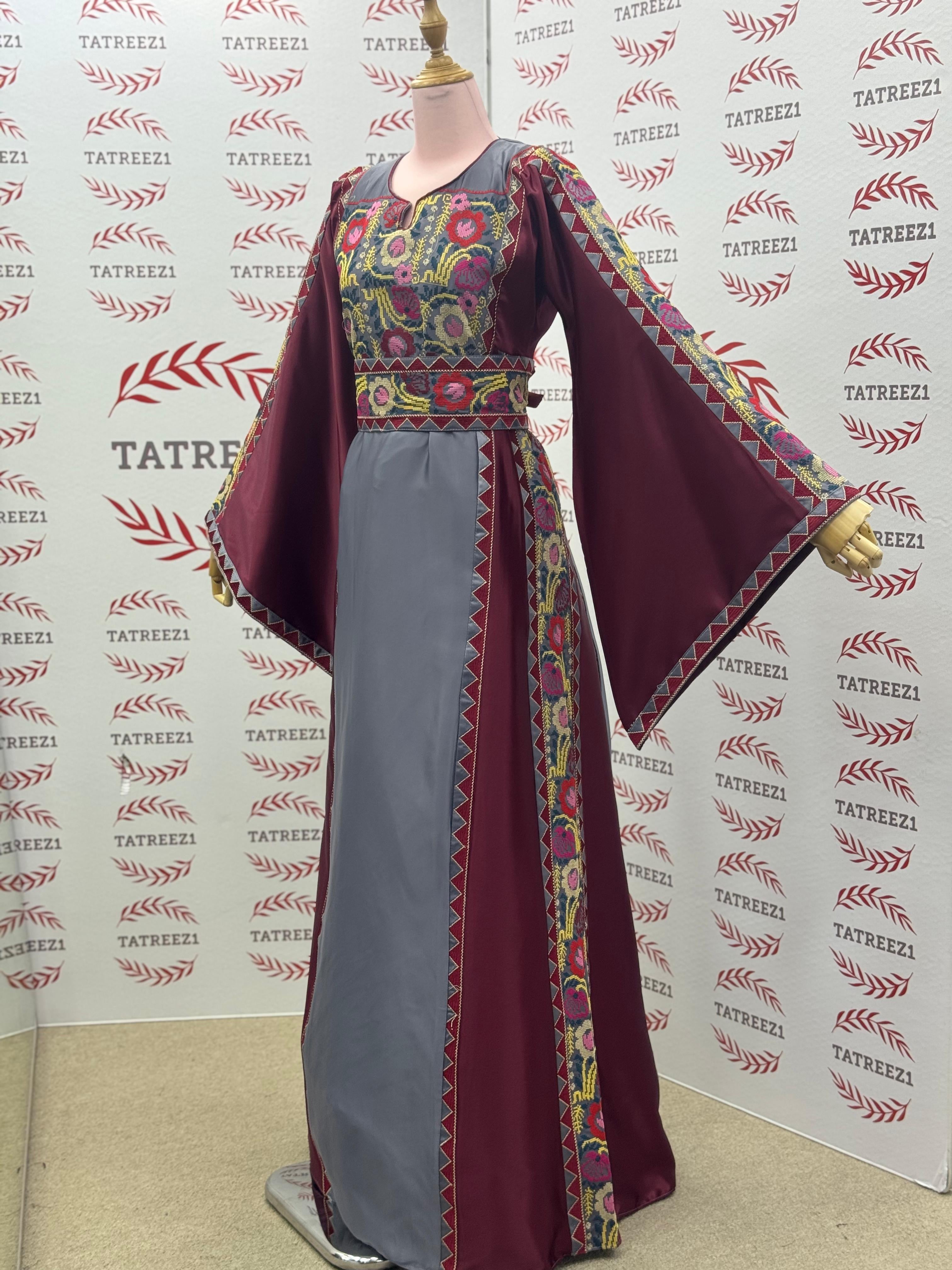 Gray Simple Elegant Embroidered Dress