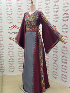 Gray Simple Elegant Embroidered Dress