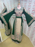 Stunning Green Embroidered Palestinian Thobe Reversible Belt