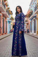 Load image into Gallery viewer, Blue Velvet Bloom Stunning Thoub
