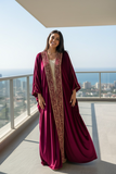 Silk Velvet Bisht Embroidery open Free Size