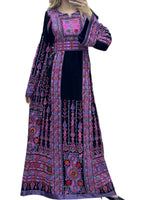 Load image into Gallery viewer, Purple &amp; Black Traditional  Thoub Embroidery With  Reversible Belt
