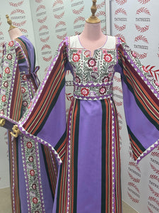Purple Majdalway Embroidered Palestinian Fellahi Thobe