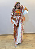 White Shade Traditional Embroidered Palestinian Fellahi Thobe