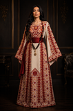 Maroon Traditional Embroidered Palestinian Thobe