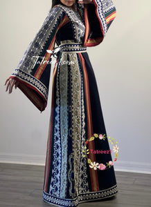 Majdalway Navy Embroidered Palestinian Fellahi Thobe