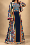 Majdalway Blue Embroidered Palestinian Fellahi Thobe