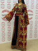 Load image into Gallery viewer, Orange Burnt Embroidery Traditional luxurious touch Thoub
