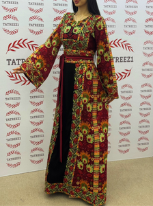 Orange Burnt Embroidery Traditional luxurious touch Thoub