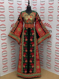 Green Qasab Malacca German Velvet Thoub with Embroidery with Matching Headpiece