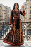 Multicolored Gorgeous Palstainen Embroidery Traditional Long Thoub