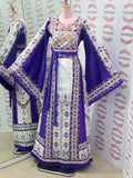 Purple Embroidery Traditional Palestinian Thobe Machine Made