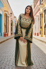 Load image into Gallery viewer, Simply Elegant Wide Sleeve Thoub Embroidered Palestinian Thobe
