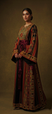 Black/ multicolored Majdalway Embroidered Palestinian Fellahi Thobe