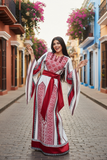The Ruby Wrap Embroidered Palestinian Thobe with Matching headpiece