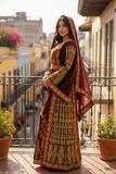 Qasab Malacca Velvet Thoub with Embroidery
