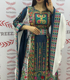 Green Embroidery Traditional Palestinian Thobe Machine Made