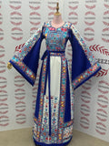 Blue Stunning Embroidery Traditional Embroidered Palestinian Fellahi Thobe