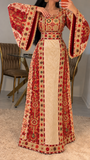 Traditional Beige Velvet Embroidery Thoub