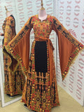 Bronze Glow Satin Bell Sleeve Thoub