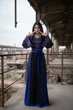 Blue Elegant Embroidered Palestinian Dress