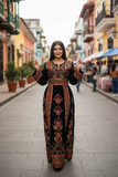 Golden Embroidery Velvet Embroidery Palestinian Fellahi Thobe