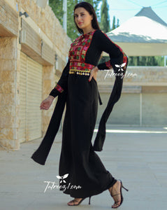 Black Simple Elegant Embroidered Dress