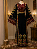 Traditional Black Thoub Embroidered Palestinian