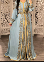 Load image into Gallery viewer, Elegant Selection 2 pieces Moroccan Handmade stone caftan Heavy
