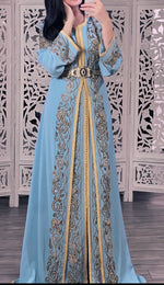 Load image into Gallery viewer, Elegant Selection 2 pieces Moroccan Handmade stone caftan Heavy
