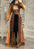 Malacca Black Silk Velvet Stone Embroidery Thobe