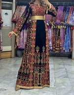 Charger l&#39;image dans la galerie, Stunning Multicolored Embroidered Palestinian Fellahi Thobe
