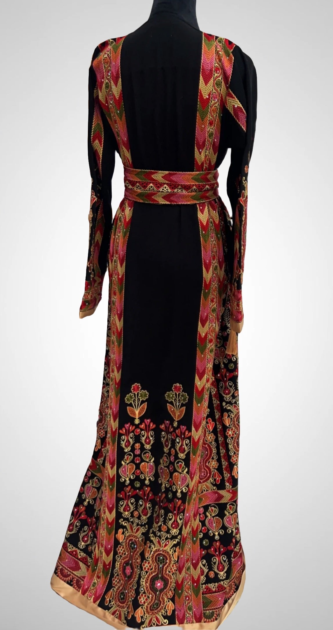 Stunning Multicolored Embroidered Palestinian Fellahi Thobe